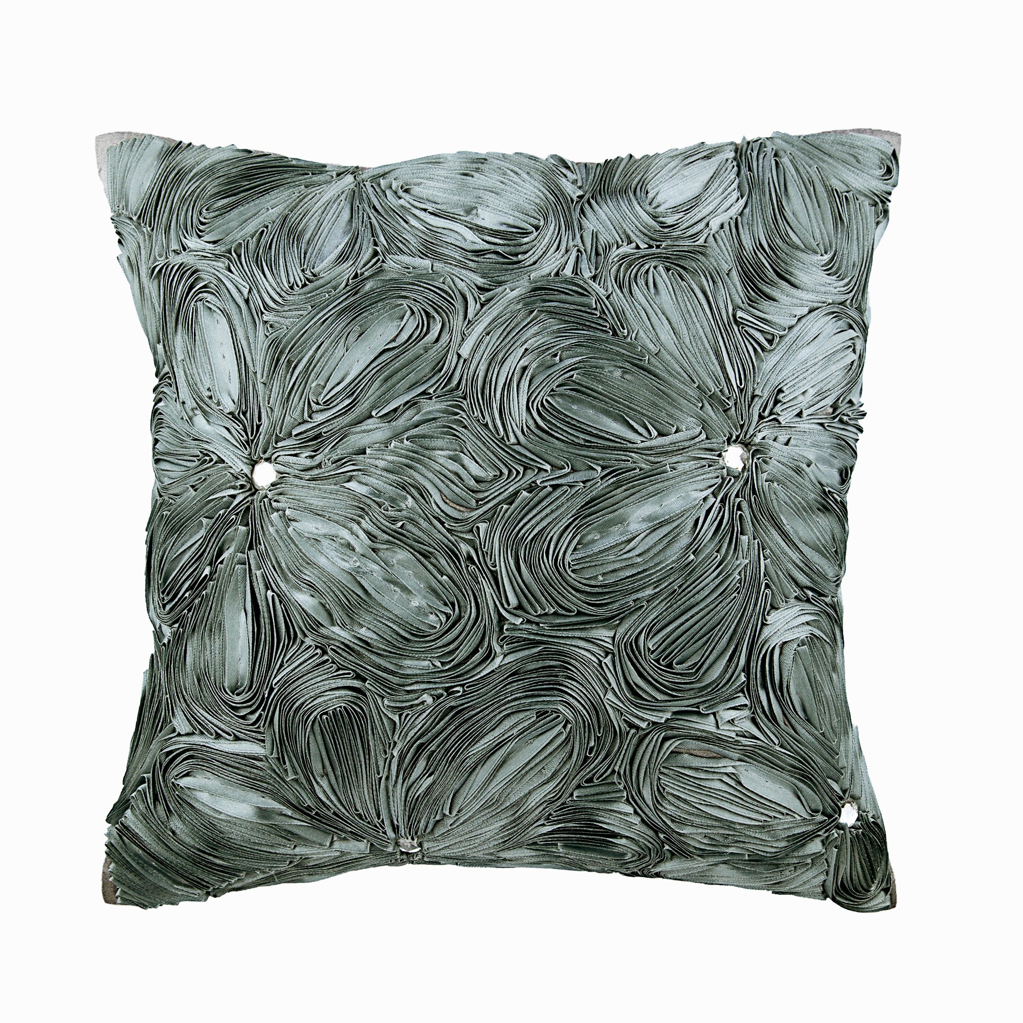 Grey Floral Robe Silk Throw Pillow Cover