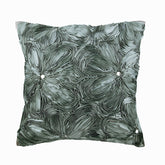 Grey Floral Robe Silk Throw Pillow Cover