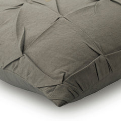 Grey Linen Texture - Gray Cotton Linen Throw Pillow Cover