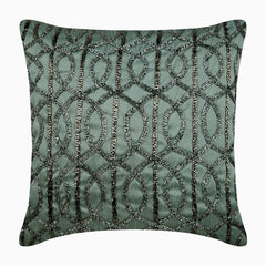 Grey N Silver Beaded Decorative Euro Sham