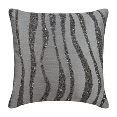 Grey Sand Dunes Silk Throw Pillow Cover
