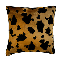 Hello Cow - Gold Velvet Decorative Euro Sham