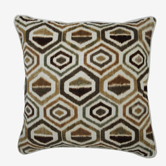 Honey Hexagon - Brown Velvet Decorative Euro Sham