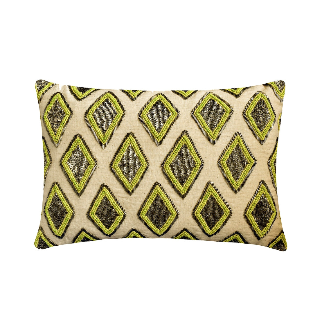 Lozenge Green Lumbar Pillow Cover