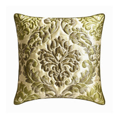 Damask Symphony - Blue Silk Throw Pillow Cover
