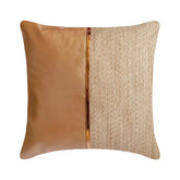 Rose Gold Jute Throw Pillow Cover