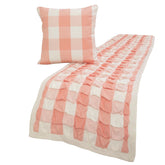Buffalo Plaid Peach Decorative Bed Runner and Pillow Cover