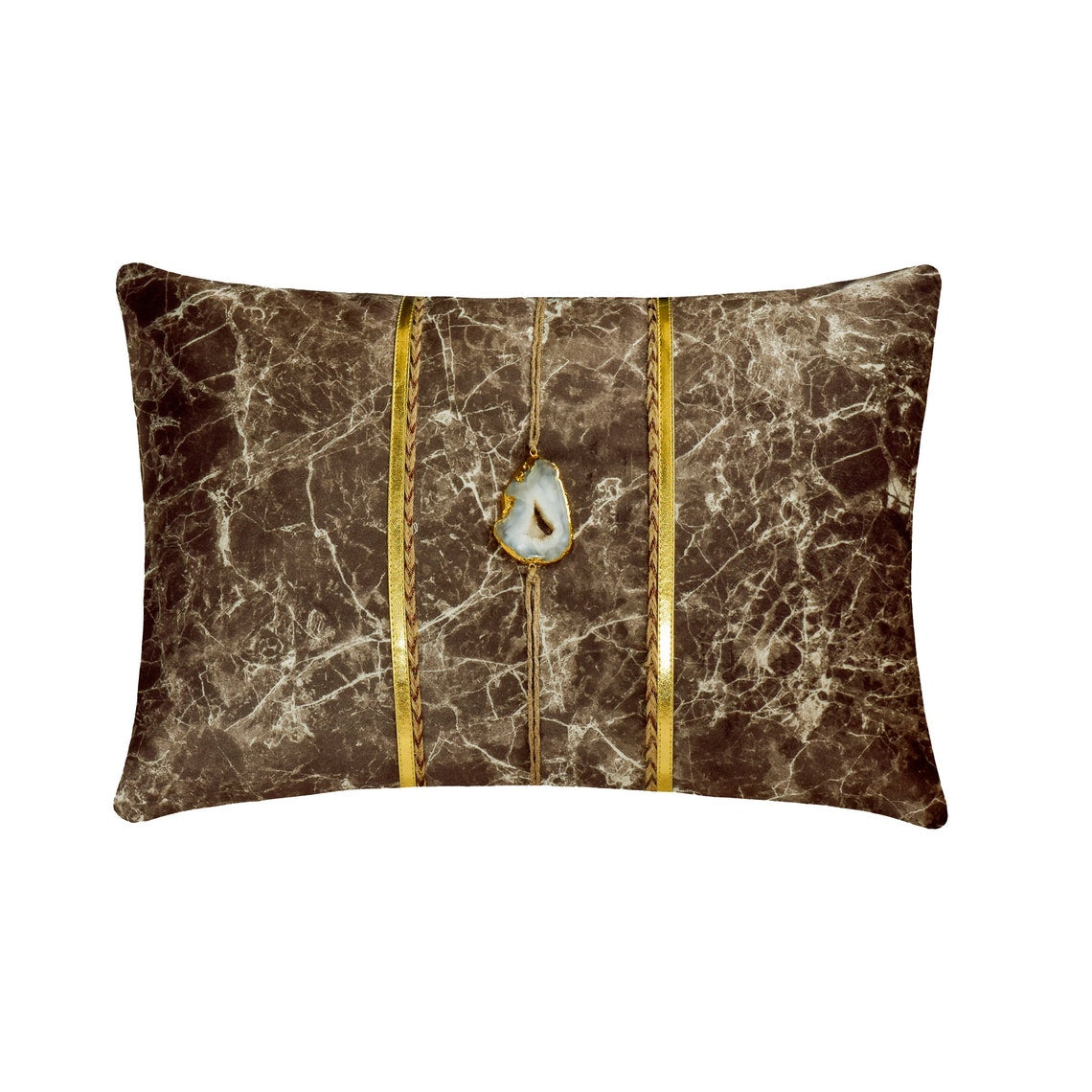 Solar Quartz Brown Lumbar Pillow Cover