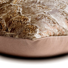 Burnished Glow - Copper Jacquard Silk Throw Pillow Cover