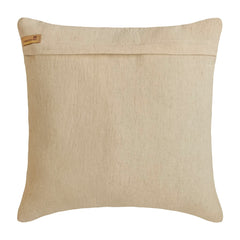 Acland - Beige & Gold Jute & Faux Leather Decorative Euro Sham