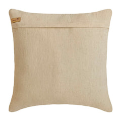 Acland - Beige & Gold Jute & Faux Leather Throw Pillow Cover