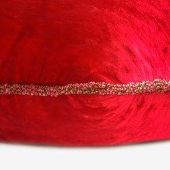Red Shimmer - Red Velvet Decorative Euro Sham
