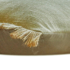 Jute Fringe - Beige Jute Throw Pillow Cover