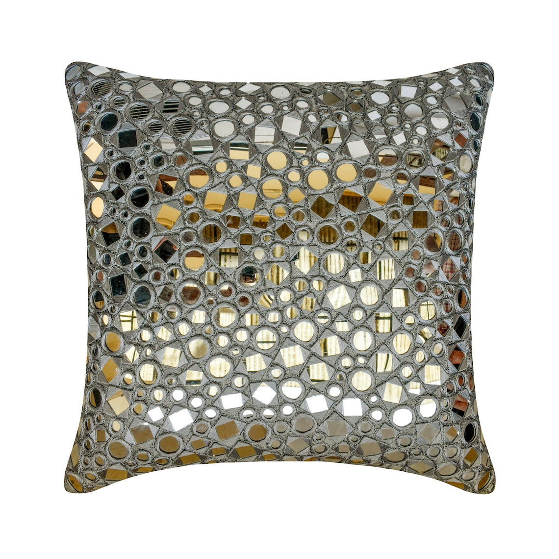 Darpan Grey Throw Pillow Cover