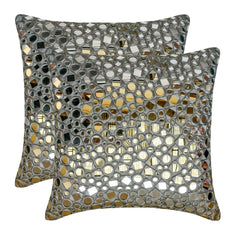 Darpan Grey - Grey Silk Throw Pillow Cover