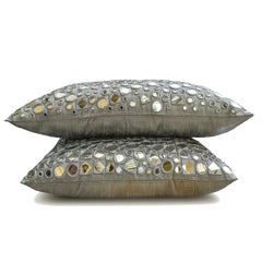 Anayna Grey - Grey Silk Lumbar Pillow Cover