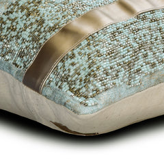 Halycon Silver - Blue Jacquard Lumbar Pillow Cover