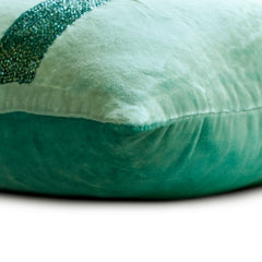 Sparkling Stripe Teal - Teal Blue Velvet Lumbar Pillow Cover