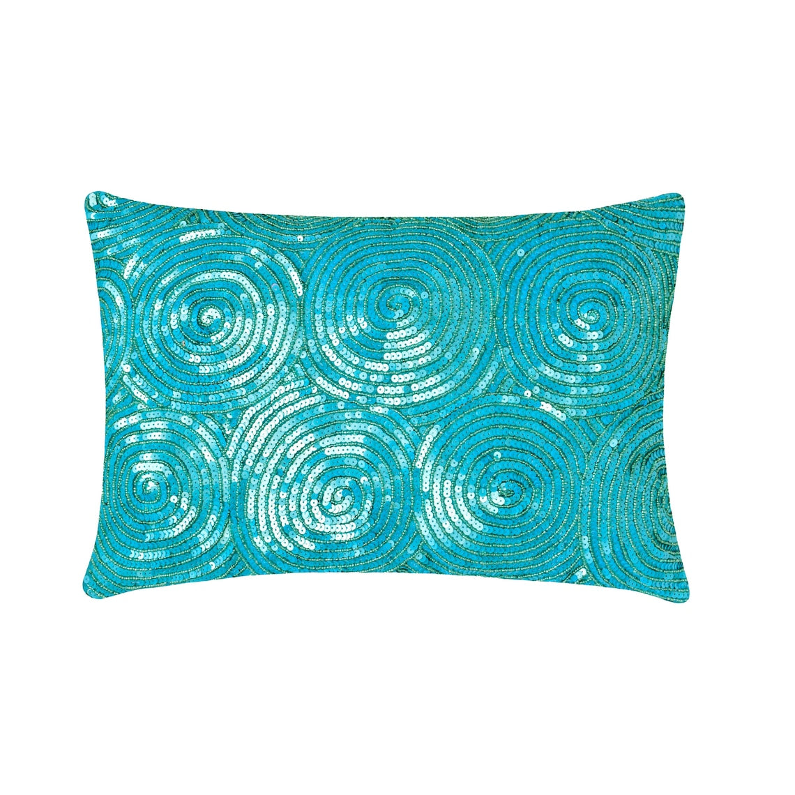 All Eyes on Aqua Lumbar Pillow Cover