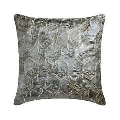 Burnished Glow - Copper Jacquard Silk Throw Pillow Cover