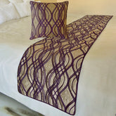 Plum Swirls Decorative Bed Runner and Pillow Cover