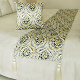Flamey Damask Decorative Bed Runner and Pillow Cover