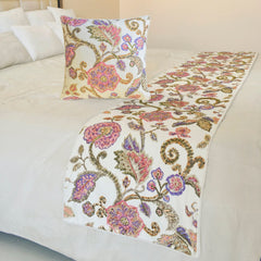 Aster Decorative Bed Runner and Pillow Cover