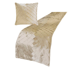 Glazed Satin Decorative Bed Runner and Pillow Cover