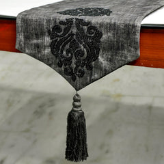 Ayaat - Grey Suede Decorative Table Runner