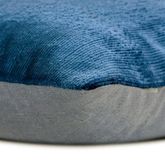 Corduroy Split Blue - Blue Corduroy & Velvet Lumbar Pillow Cover
