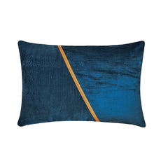Corduroy Split Blue Lumbar Pillow Cover