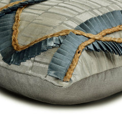 Ovoid Ribbon - Grey Jacquard Lumbar Pillow Cover