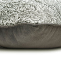 Gryselda - Grey Jacquard Throw Pillow Cover