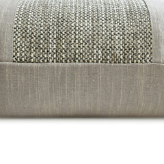 June Grey - Grey Linen & Jute Lumbar Pillow Cover