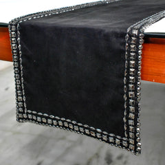 Cierra - Black Faux Suede Decorative Table Runner