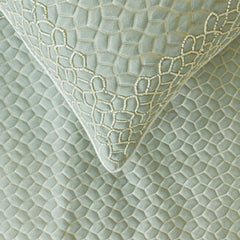 Tessellation Blue - Jacquard Blue Decorative Bed Runner and Pillow Cover