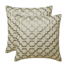 Framework - Grey & Beige Linen Throw Pillow Cover