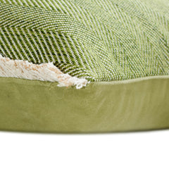 Evergreen Jute - Green Jute Throw Pillow Cover