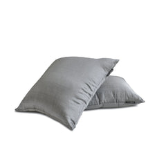 Silver Gray Luxury Pack of 2 - Silver Grey Art Silk Throw Pillow Cover