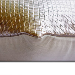 Tanner Grey - Grey Faux Leather Throw Pillow Cover