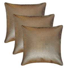 Tanner Grey - Grey Faux Leather Throw Pillow Cover