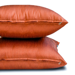 Rust Luxury Pack of 2 - Rust Art Silk Throw Pillow Cover