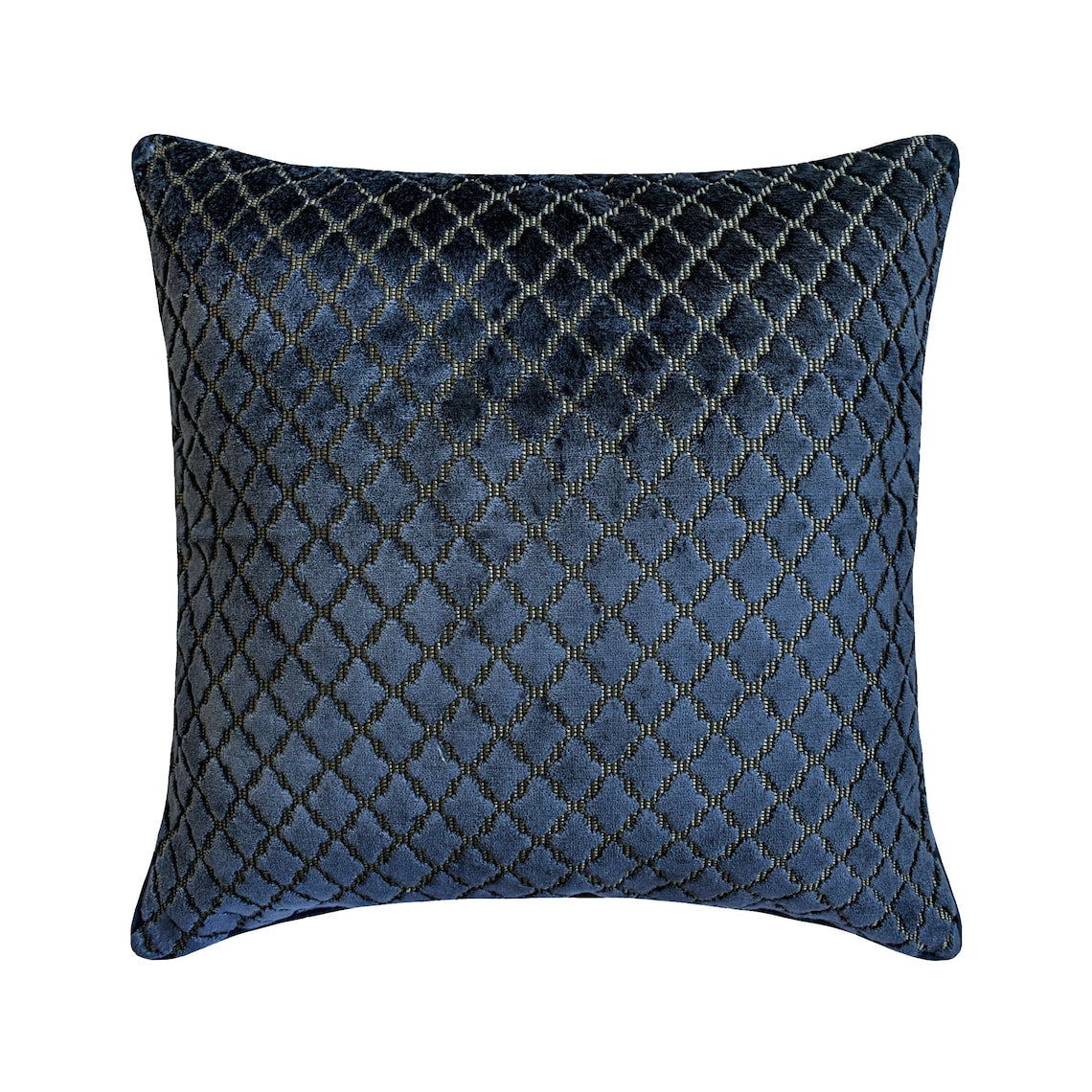 Geolattice Navy Throw Pillow Cover