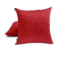 Blood Red Luxury Pack of 2 - Blood Red Art Silk Throw Pillow Cover