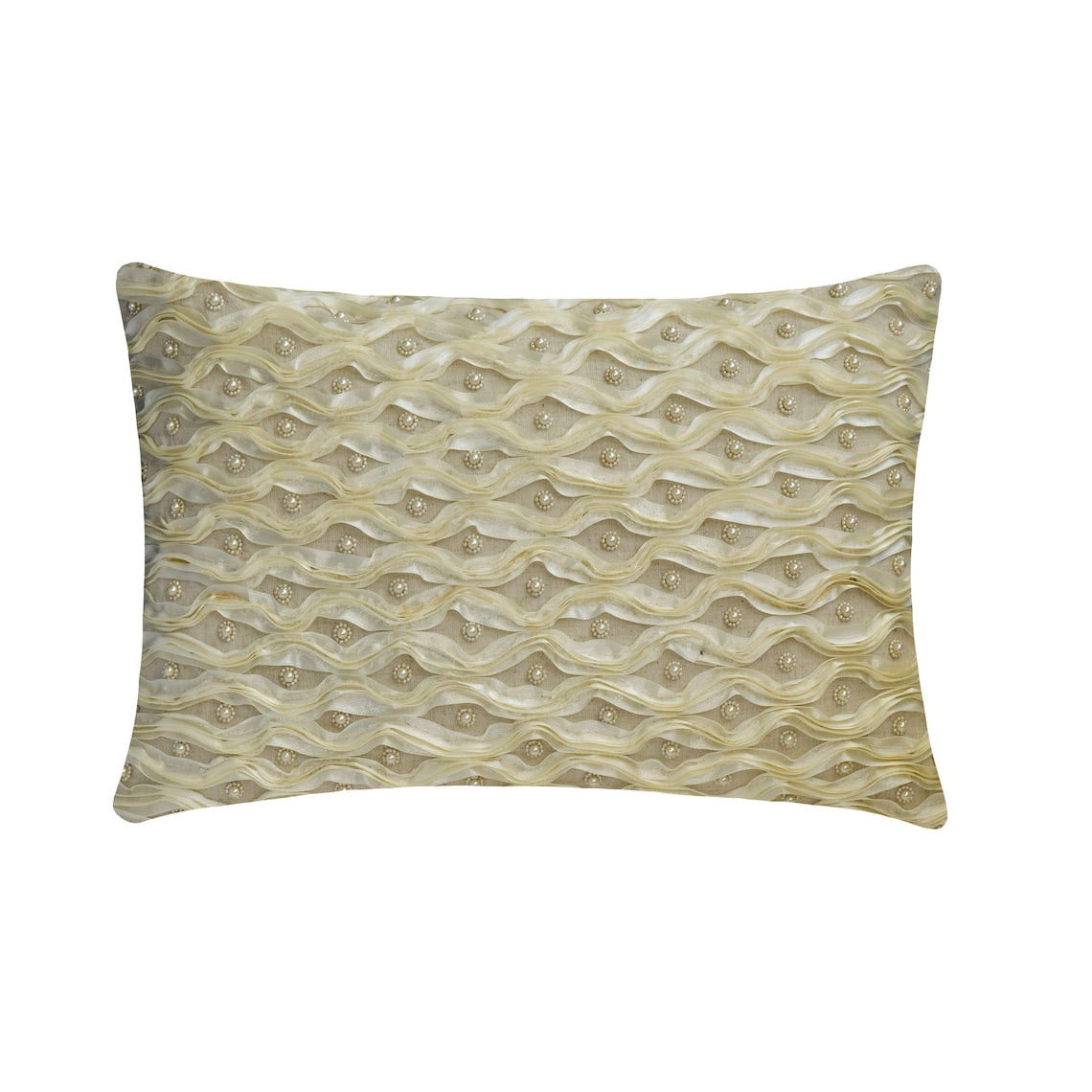 Ivory Ripple Lumbar Pillow Cover
