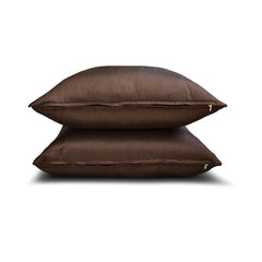 Dark Brown Luxury Pack of 2 - Brown Art Silk Throw Pillow Cover