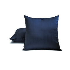 Navy Blue Luxury Pack of 2 - Navy Blue Art Silk Throw Pillow Cover