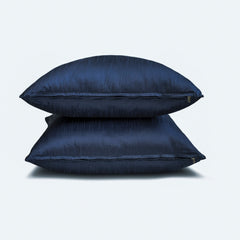 Navy Blue Luxury Pack of 2 - Navy Blue Art Silk Throw Pillow Cover