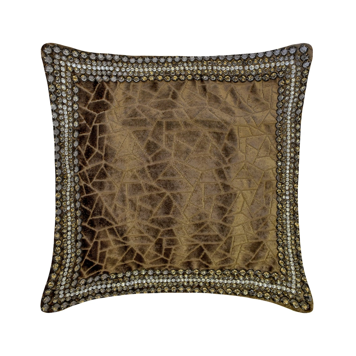 Brown Mosaic Throw Pillow Cover
