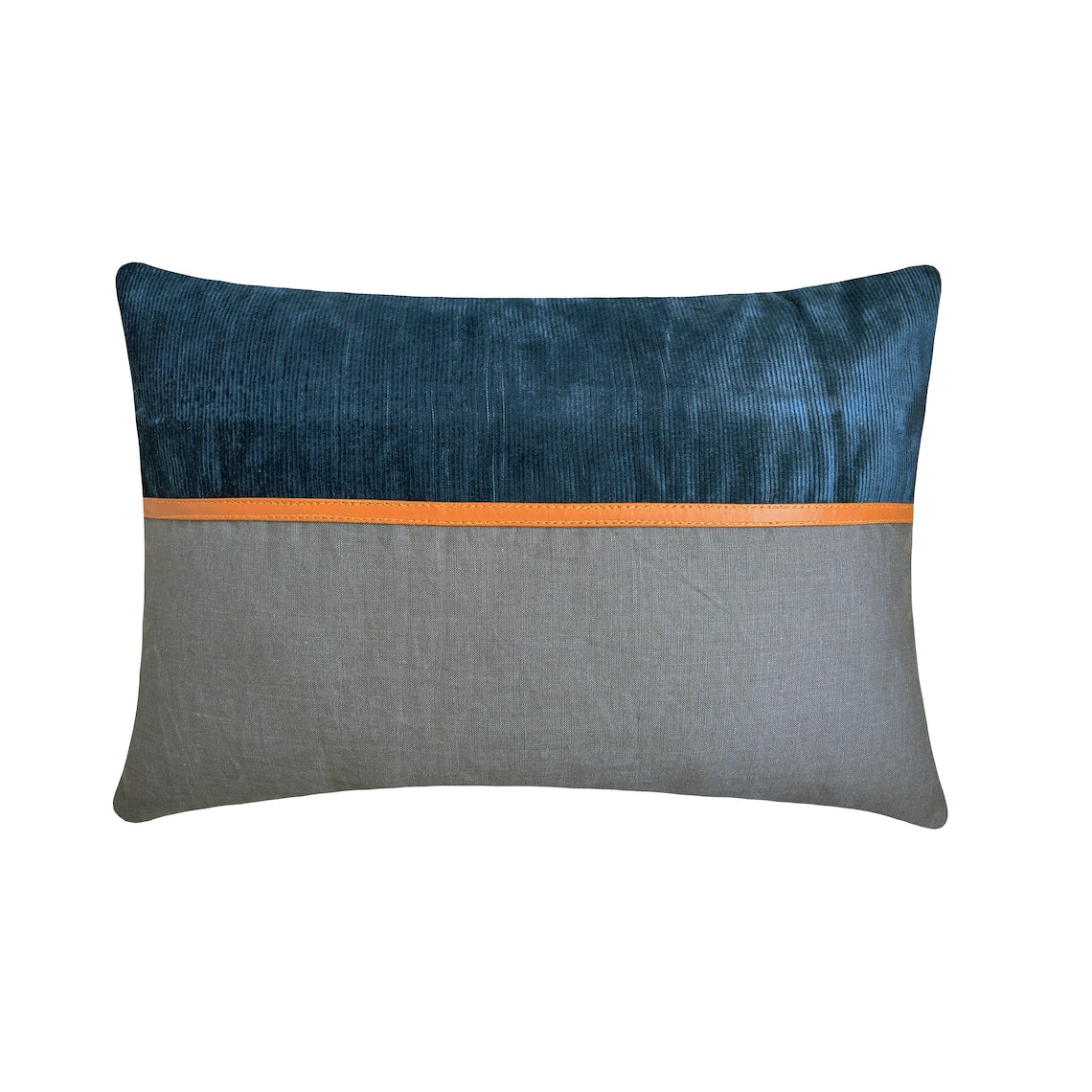 Corduroy Cozies Blue Lumbar Pillow Cover